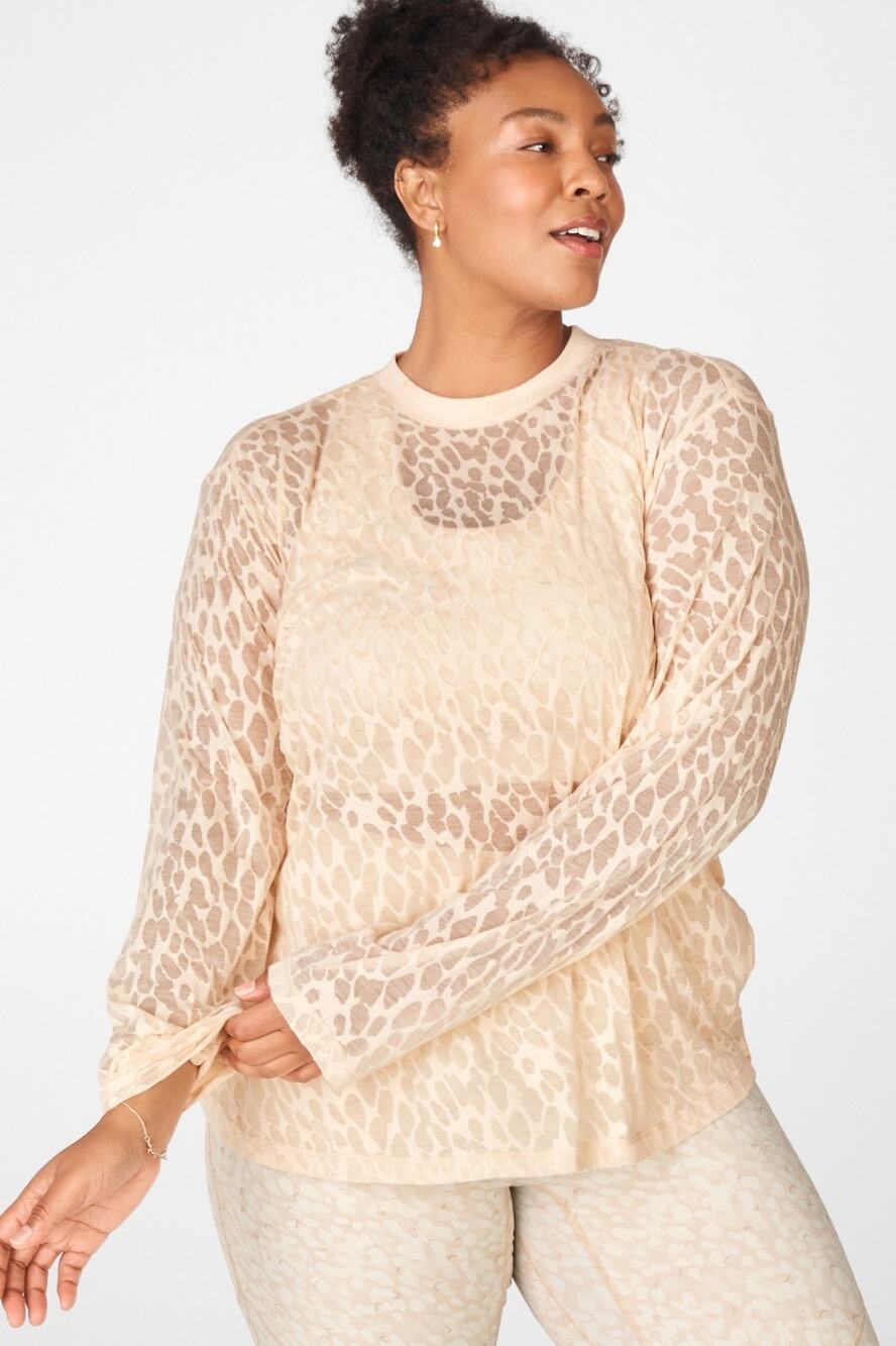 NWT Fabletics Cream Puff Allison Mock Neck Long Sleeve Top Womens XXL 14/16